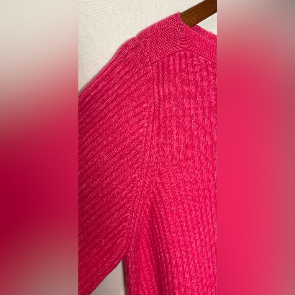 Athleta Merino Extra Fine Wool Blend Ribbed Sweater w. Boat neck - Pink - XL - Picture 9 of 16
